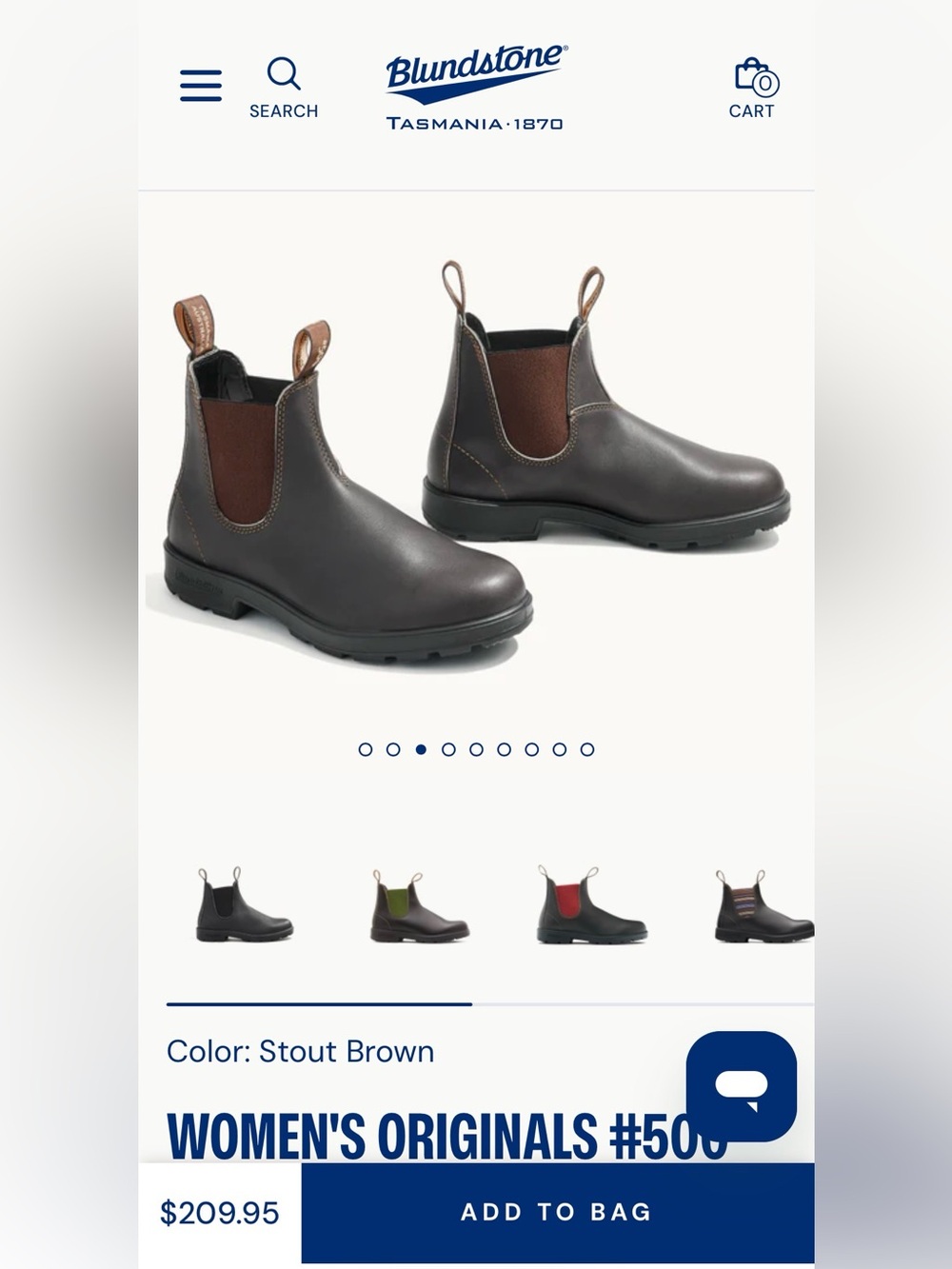 Brown Blundstone original 500 boots size 9 women’s AU 6 new